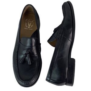 Cole Haan Black Leather Tassel Loafers